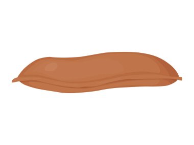 Bag flour lies. Heap of flour. Natural farming food in cartoon style.