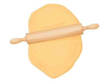 Taze hamur ve merdane. Hamur yoğurt, pizza, kurabiye, bisküvi, ekmek.