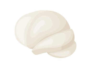 Mozzarella yumuşak peynir bloğu. Etiket, poster, simge, ambalaj için tarım pazarı ürünü.