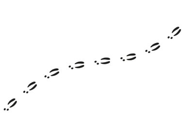 Tavşan ya da tavşan ayağı izleri. Hayvanlar pençeleri ve siluetler.