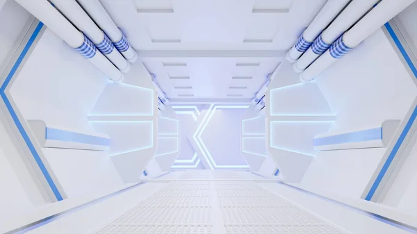 Spaceship Corridor is a stock motion graphics video that shows the interior of a moving spaceship. The POV in the corridor. 3D rendering