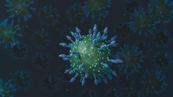 新しいコロナウイルスCovid 19成分は顕微鏡コンセプトの下でスパイクします ウイルス攻撃の概念を閉じます 3Dレンダリング — ストック写真