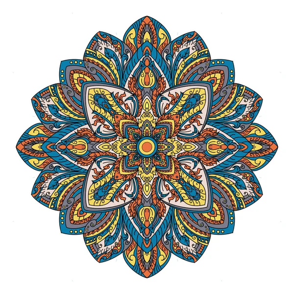 Handgezeichnetes Doodle Mandala Ethnische Mandala Mit Bunten Ornamenten Angewandte Thailändische — Stockfoto