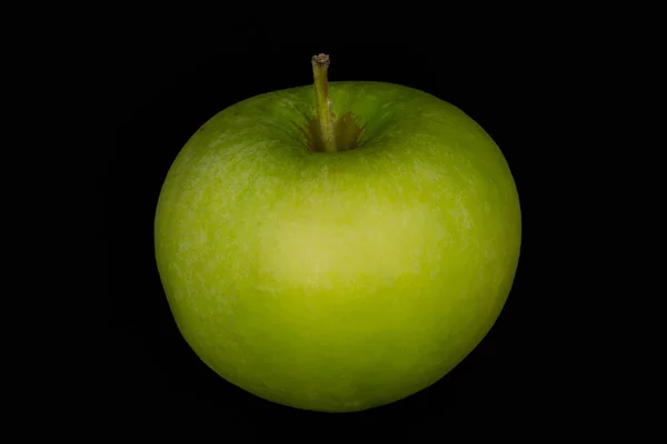 Fresh Green Apple Sliced Isolated Black Background Art Abstract Concept — Stock Photo, Image