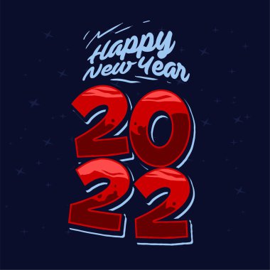 Yazı tipi vektör illüstrasyonunu etiketleyerek mutlu yıllar