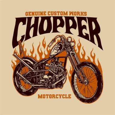 vector of vintage bike custom motorcycle illustration