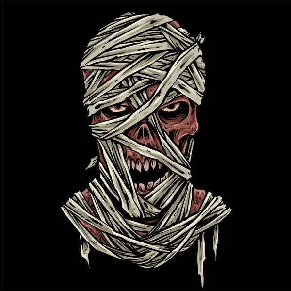 怖い顔のミイライラストのベクトル — ストックベクタ