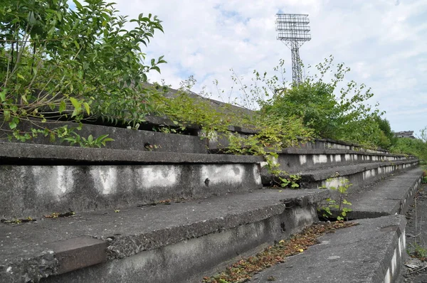 Republikánus Stadion Elhagyott Standja Sukhumiban Abháziában — Stock Fotó