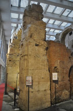 İtalya, Roma 'daki Domitian Stadyumu' nun kalıntıları..