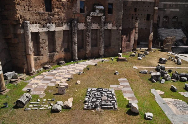 Pozostałości Forum Trajana Rzymie Włochy — Zdjęcie stockowe