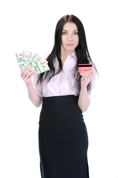 Affärskvinna och pengar — Stockfoto
