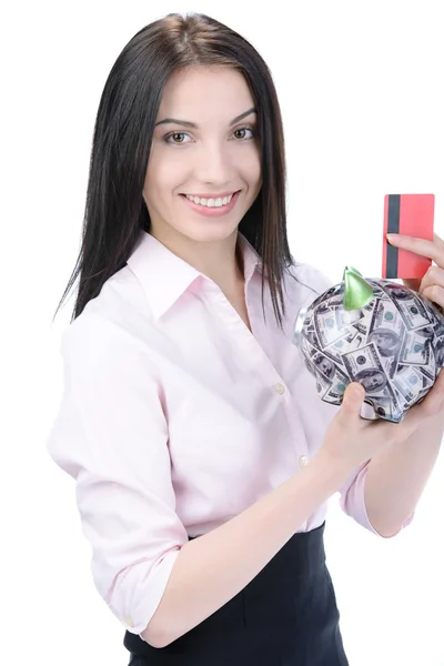 Business woman and money — Stock Photo, Image