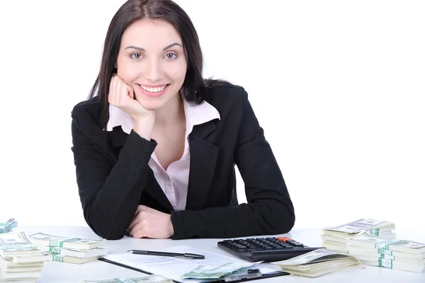 Business woman and money — Stock Photo, Image