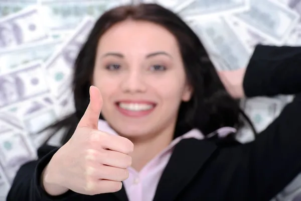 Business woman and money — Stock Photo, Image
