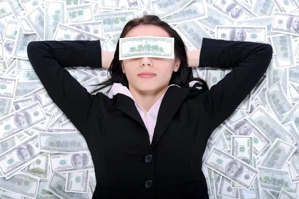 Business woman and money — Stock Photo, Image