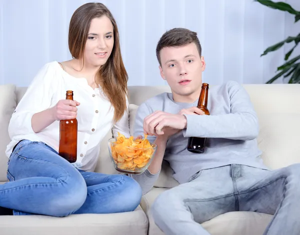 Couple Watching TV — Stock Photo, Image