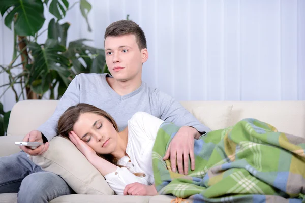 Couple Watching TV — Stock Photo, Image