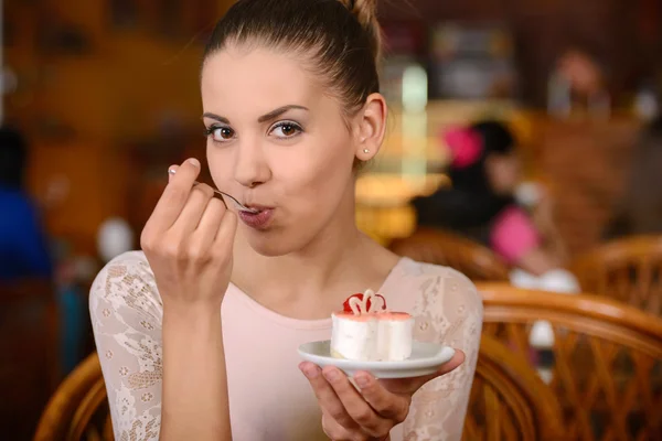 Woman in cafe — Stock Photo, Image