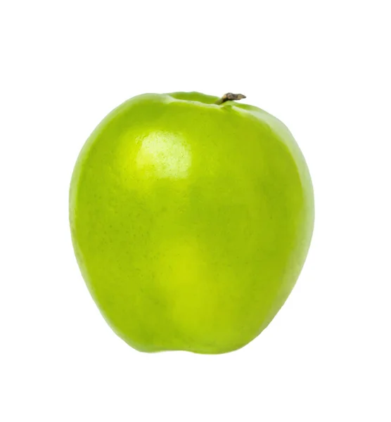 Pomme Fraîche Juteuse Verte Fruit Jojoba Isolé Sur Fond Blanc — Photo