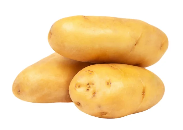 Raw Fresh Potato Tubers Isolated White Background — Stock Photo, Image