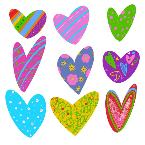 Collection Colorful Lgbt Hearts Isolated White Background — Stock Photo, Image