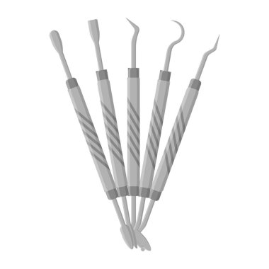 Vektör karikatür diş tedavisi aletleri. Diş Konsepti.