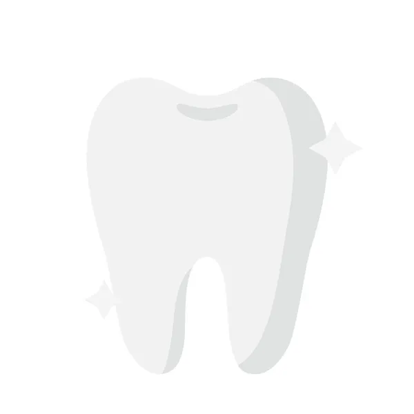 病媒卡通片白色健康闪亮的牙齿 牙科概念 — 图库矢量图片