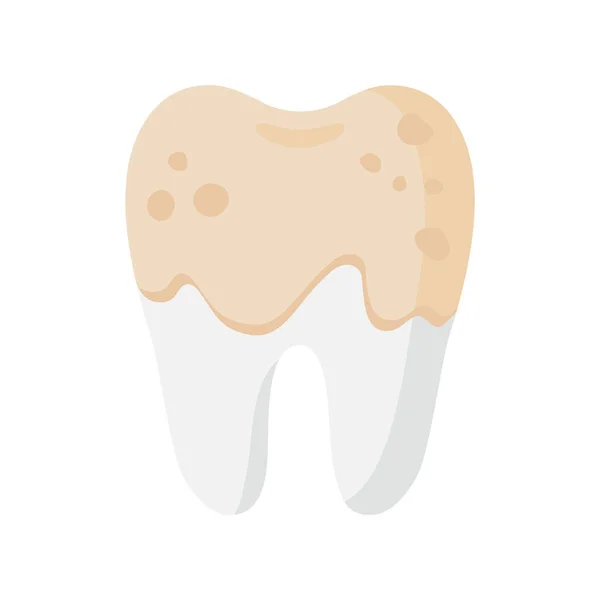 Vector Cartoon Tooth Dental Plaque Disease Dental Concept — Stock Vector