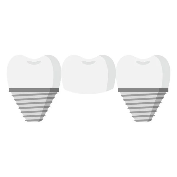 Vector Cartoon Dental Bridge Teeth Dental Concept — Stock Vector