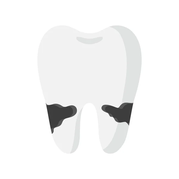 Dente Desenho Animado Vetorial Com Doença Cárie Dentária Conceito Odontológico — Vetor de Stock