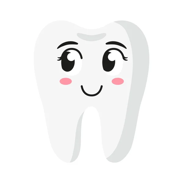 Dibujos Animados Vectorial Lindo Complacido Personajes Diente Concepto Dental Infantil — Archivo Imágenes Vectoriales