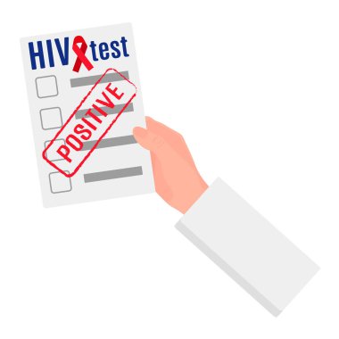 Pozitif sonuç veren boş bir vektör ya da HIV testi. Dünya AIDS Günü.