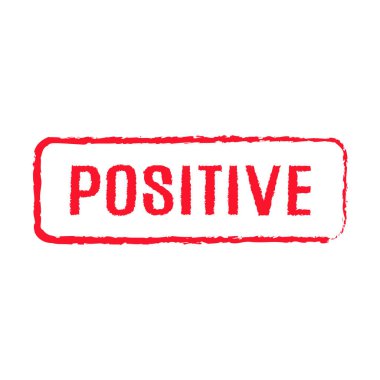 Vektör karikatür pozitif mühür testi sonucu. Virüs, koronavirüs, AIDS ve HIV tıbbi konsepti.