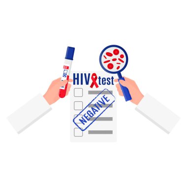 Vektör boş, negatif sonuç ya da kan testi negatif. Dünya AIDS Günü.