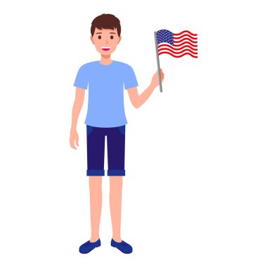 Esmer Adamlar Amerikan bayrağını tutuyor. Vatansever ve bağımsız bir kavram..