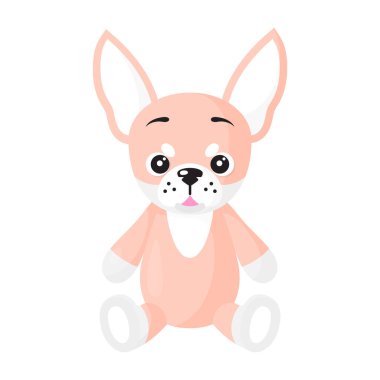 Chihuahua cinsinin vektör karikatürü. Yavru köpek, evcil hayvan tasarım elementi.