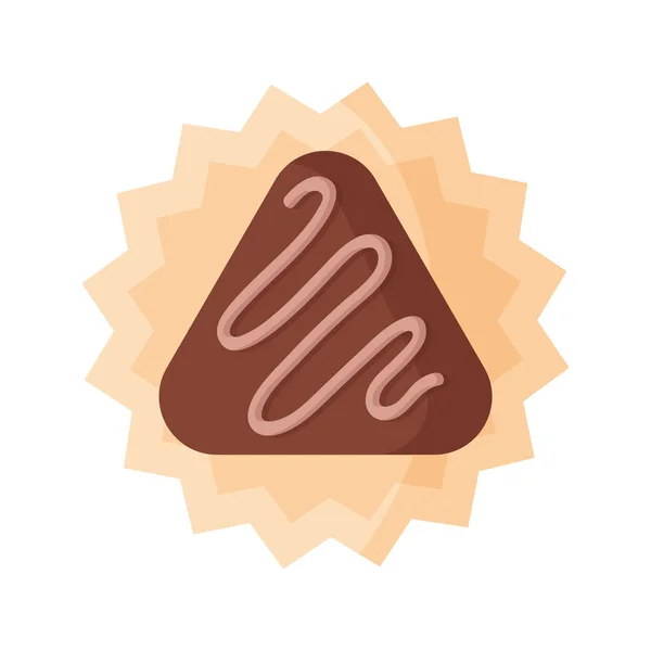 Dreieck Schokolade Dessert Oder Süßigkeiten Mit Zuckerguss Für Valentinstag Oder — Stockvektor
