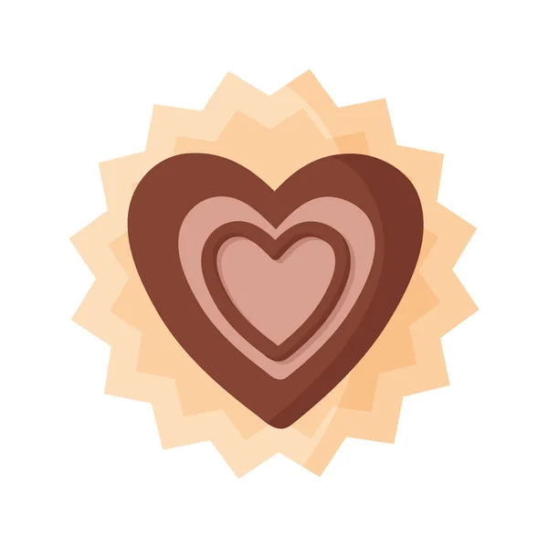 Herz Schokolade Trüffel Mit Zuckerguss Zum Valentinstag Oder Feiertag — Stockvektor