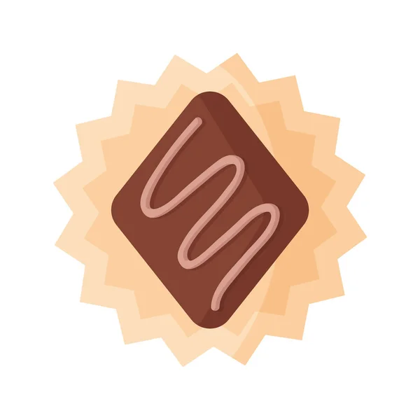 Rhombus Schokolade Dessert Oder Süßigkeiten Mit Zuckerguss Für Valentinstag Oder — Stockvektor