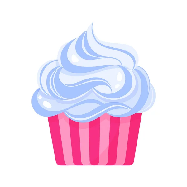 Cupcake Muffin Blue Cream Healthy Sweets Sugar — Stock Vector