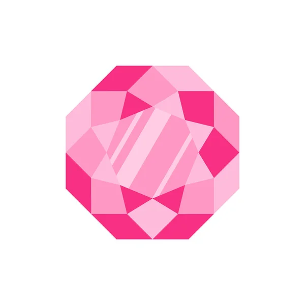 Círculo Rosa Piedra Preciosa Gema Cristal Brillante Brillante — Archivo Imágenes Vectoriales