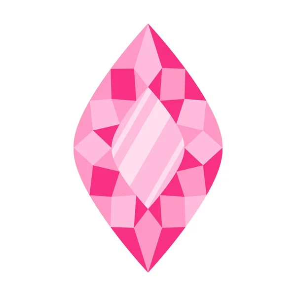 Rombo Rosa Piedra Preciosa Gema Cristal Brillante Brillante — Vector de stock