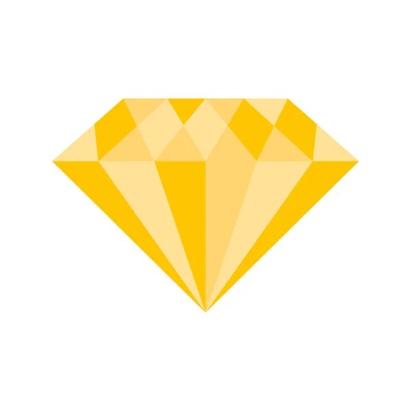 Yellow Diamond Precious Stone Gem Bright Shiny Crystal — Stock Vector