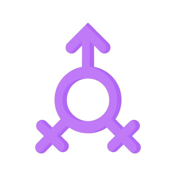 Fioletowy Symbol Płci Biseksualnej Orientacja Seksualna — Wektor stockowy