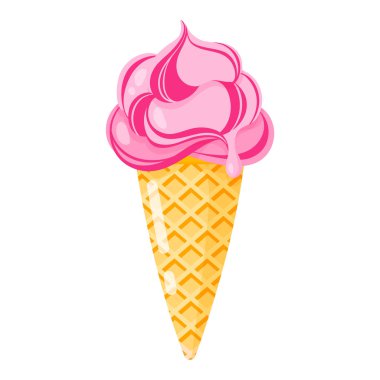 Pembe dondurma külahı ya da üstüne dondurma. Yaz sağlıklı tatlılık