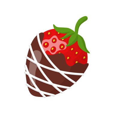 Sevgililer Günü ya da düğün için beyaz ve siyah çikolataya bulanmış tatlı çilek.