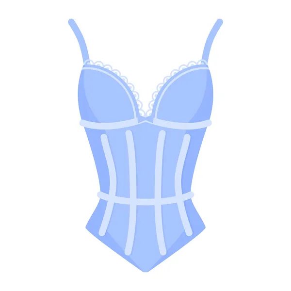Mulheres Lingerie Corpo Azul Espartilho Conceito Moda Desenho Animado Vetorial —  Vetores de Stock