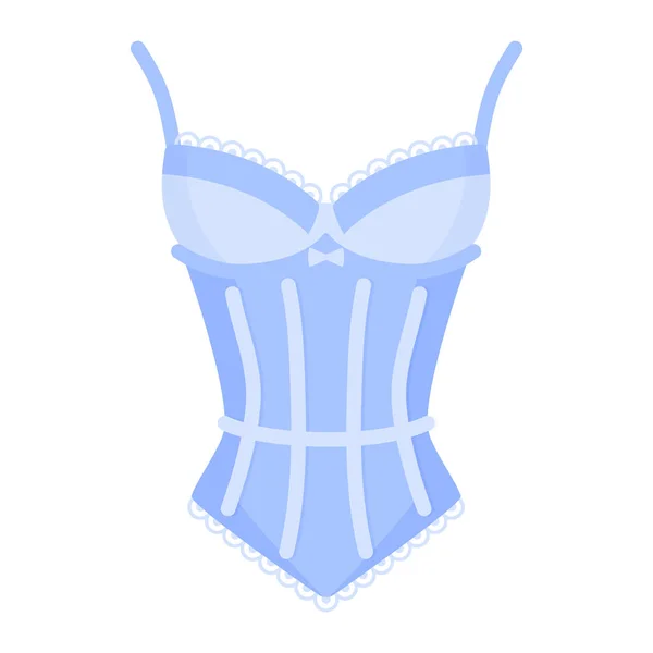 Femmes Élégant Corset Rétro Bleu Concept Mode Illustration Isolée Dessin — Image vectorielle