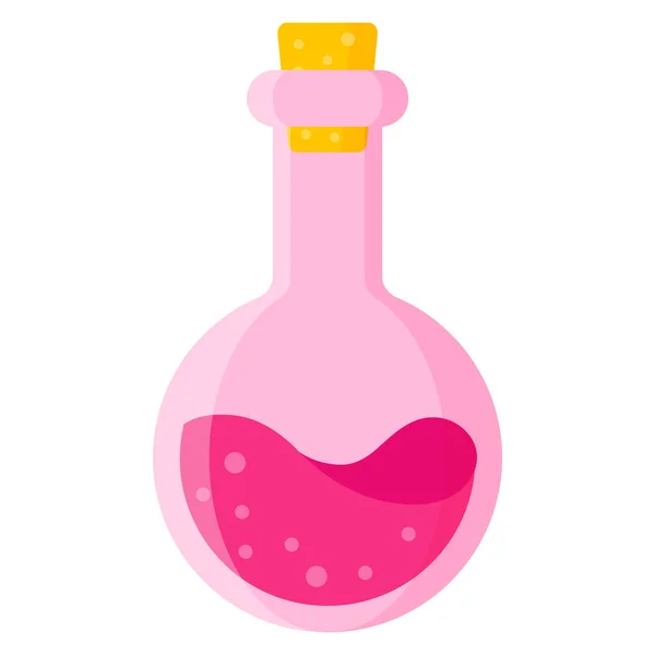 Poción Amor Botella Círculo Rosa Para Boda Día San Valentín — Archivo Imágenes Vectoriales