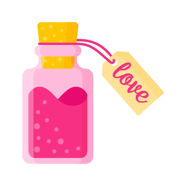 Φίλτρο Αγάπης Ροζ Ορθογώνιο Μπουκάλι Για Γάμο Την Ημέρα Του — Διανυσματικό Αρχείο